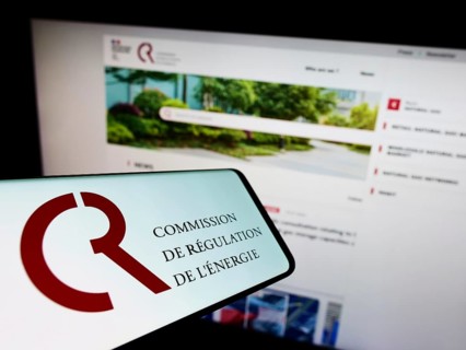 Stuttgart, Germany, 08-27-2022: Smartphone with logo of French Commission de Regulation de