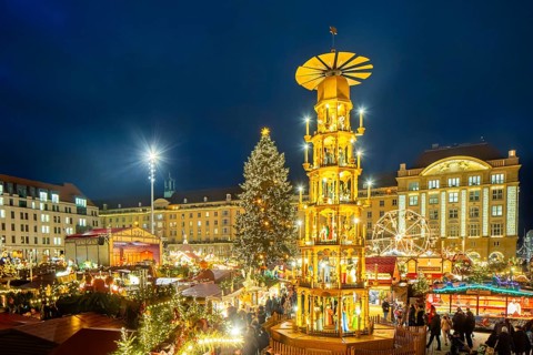 The Dresden Striezelmarkt is a Christmas market in Dresden. It has been held in Advent since 1434,