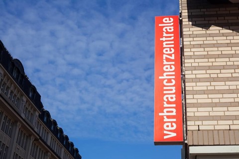 Consumer advice centre sign, Hamburg, Germany, Europe