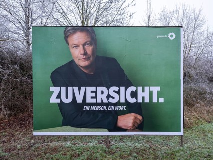 Election poster for the Bundestag election on 23 February 2025 of the party Bündnis 90/Die Grünen