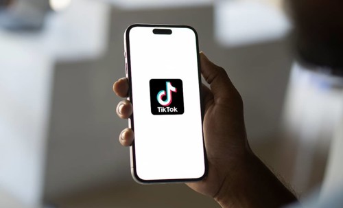 Tik Tok logo on smartphone