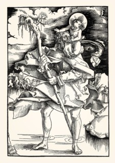 St. Christopher Carrying the Christ Child, by Hans Baldung Grien, facsimile of the 19th century