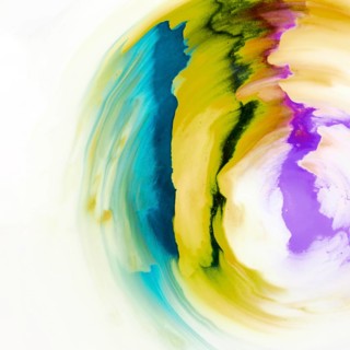 Colorful abstract design pattern drawn white canvas