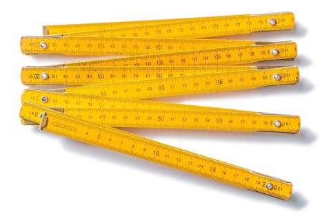 Opened yellow wooden counter culler against a white background