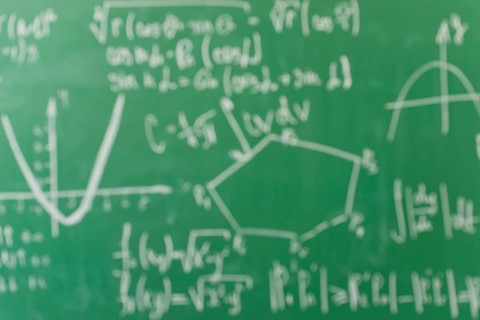 Formulas written by white chalk school board