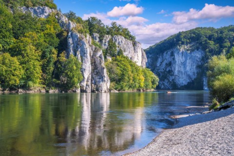 Rocks of the Danube Gorge also called Weltenburg Narrows