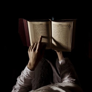 Silhouette woman reading quran. Resolution and high quality beautiful photo