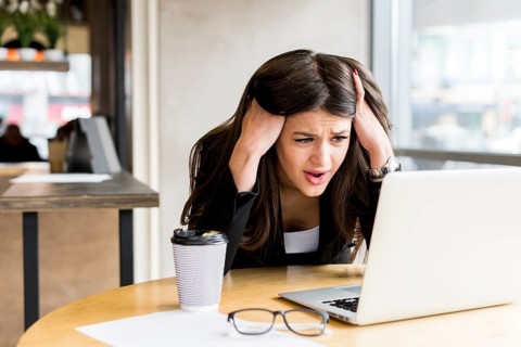 Desperated brunette businesswoman