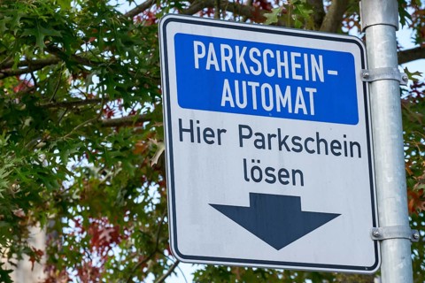 Parking ticket machine sign