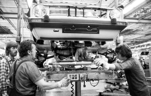 Production of the Golf at the VW plant on 10. 05. 1979 in Wolfsburg, Germany, Europe