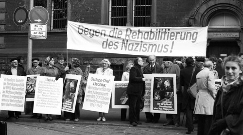 French Jews and German Nazi victims demonstrated for a conviction of the former head of the Gestapo