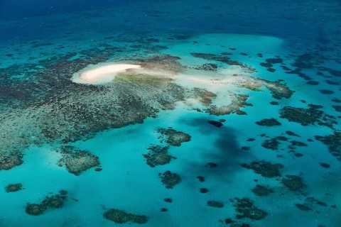 Aerial view of the Great Barrier Reef, Queensland, Australia, Oceania