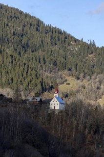 Pilgrimage chapel Nossadunna dalla Glisch, Maria Licht, Trun, Surselva, Graubünden, Switzerland,
