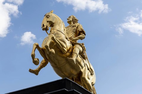 Golden Horseman - Equestrian Monument to Augustus the Strong in Dresden-NeustadtDresden View from