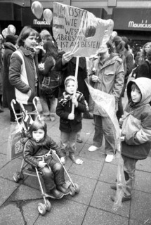 Demonstration by woman and men on International Women's Day, 07.03.1981 in Düsseldorf, Germany,