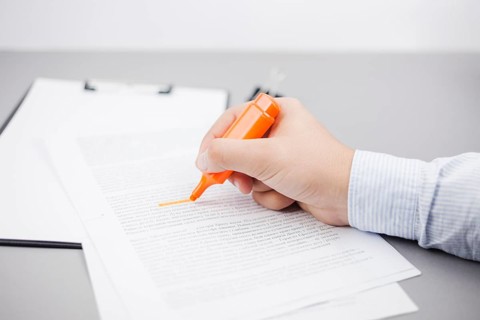 Business concept with contract marker