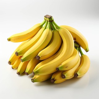 Fresh bananas white background, AI generated