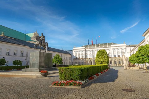 President Palace in Warsaw, Poland. Warszawa old town