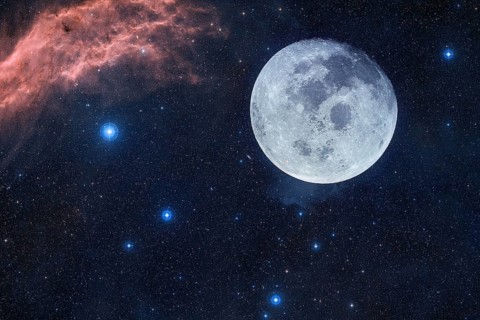 Moon. Solar system. Cosmos art. Elements of this image furnished by NASA