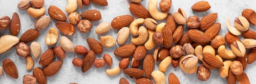 Close up nuts arrangement concept