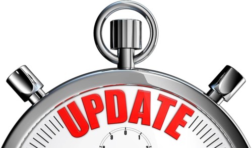 high resolution 3D rendering of a stopwatch with a update icon