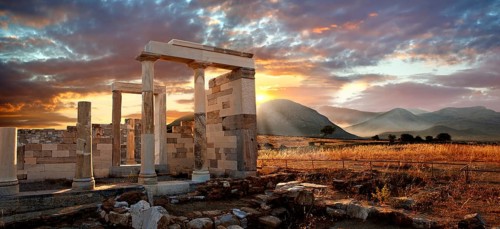 Greek Temple of Dimitras - Naxos Cylcades Islands, Greece, Europe