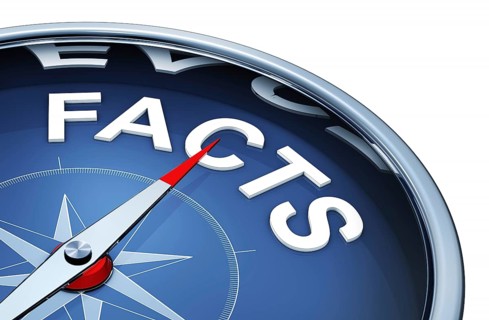 3D rendering of an compass with the word facts