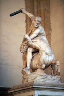 Statue of Hercules & The Centaur, Giambogna (1545-1549) . The Loggia dei Lanzi, also called the