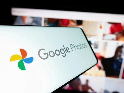 Stuttgart, Germany, 09-23-2023: Cellphone with logo of image storage platform Google Photos on