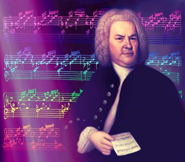 Johann Sebastian Bach, 1685, 1750, German composer, digital edited according to a painting by Elias