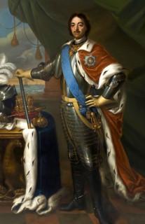 Portrait of Peter the Great, Peter I or Pyotr Alexeyevich Romanov, 1672-1725, Emperor of the