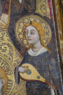 Angel with Moorish guitar, Mother of God of humility with musical angels altarpiece, Francesc