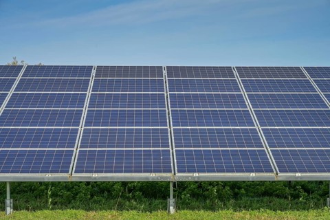 Solar park near Kläden, Stendal district, Saxony-Anhalt, Germany, Europe