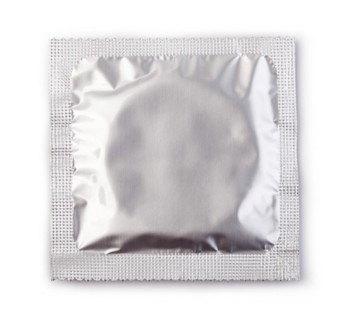 Condom isolated on white background