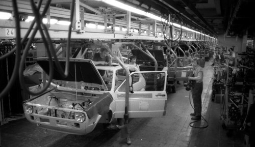 Production of the Golf at the VW plant on 10. 05. 1979 in Wolfsburg, Germany, Europe
