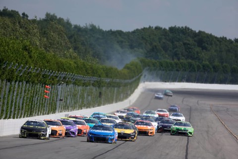 NASCAR Cup Series Driver, William Byron (24) races for the HighPoint.com 400 at the Pocono Raceway