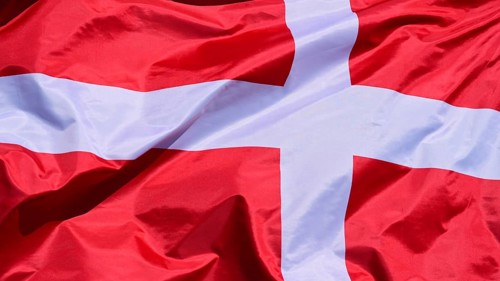 Close-up of the national flag of Denmark