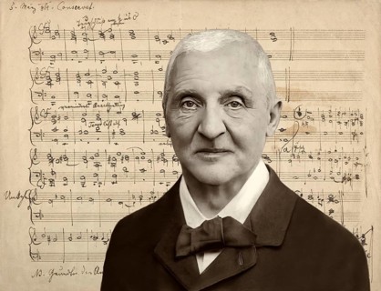 Portrait of Josef Anton Bruckner, 1824 – 1896, Austrian composer and organist, digital edited