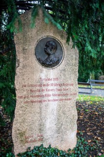 Memorial stone for Emperor Franz Josef I for the planting of an imperial oak, Leoben, Styria,