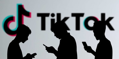 Business person using phone background tiktok