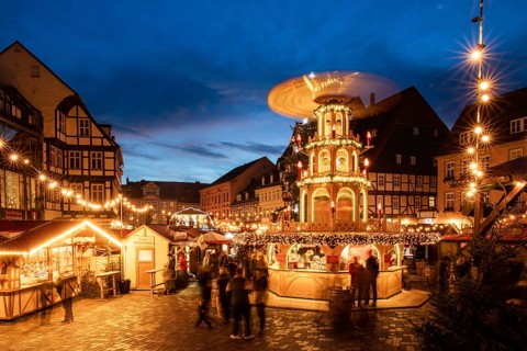 Christmas Market Quedlinburg Harz Evening Atmosphere