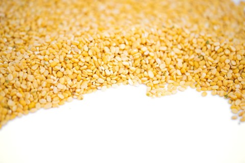 The pile of Gram pulses, Split Chickpeas, and Lentil Pulses