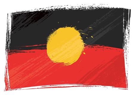 Australian Aborigines flag created in grunge style