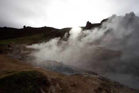 Steam spring in Reykjadalur, Iceland, Europe