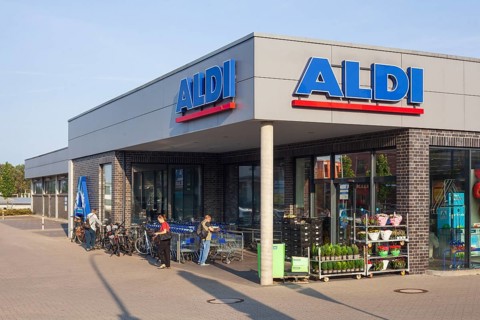 Aldi-Nord supermarket with logo, Achim, Lower Saxony, Germany, Europe
