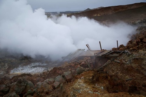 Steam spring in Reykjadalur, Iceland, Europe