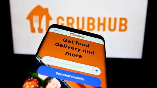 Stuttgart, Germany, 11-22-2023: Smartphone with website of US food ordering and delivery company