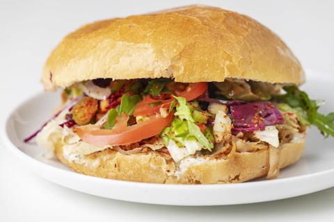 Döner kebap on a white plate