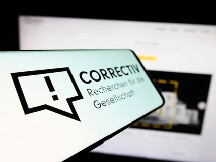 Stuttgart, Germany, 03-05-2024: Cellphone with logo of Correctiv, Recherchen für die Gesellschaft