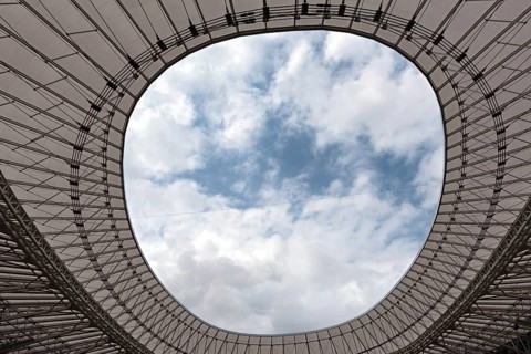 View from the roof of San Mames, football stadium, home of the Athletic Club Bilbao, Basque